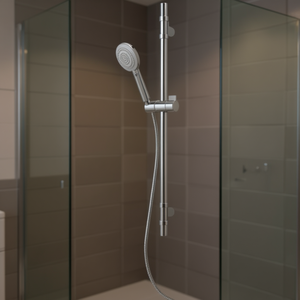 Sistema de Ducha Completo con Riel Deslizante Cromado de 80 cm, Altura Ajustable y Manguera Flexible para Baño - Product Image 3