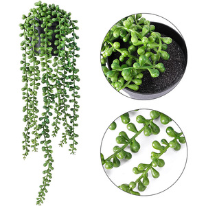 Plantas colgantes artificiales Simulación de plantas suculentas, bonsái de cadena de perlas para la decoración del jardín del hogar hierba - Product Image 3