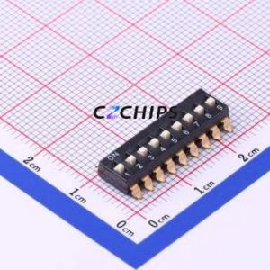 TO-09 DIP Switch SMD-18P,6.3x23.9mm Switch Flat Toggle, Raised Type 9-Bit 2.54mm Black - Product Image 1