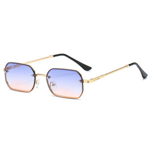 Full Frame Square Metal Sunglasses UV400 Protection Trendy Fashion Internet Celebrity Unisex European American - Product Image 4