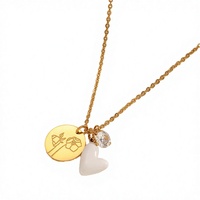 Collier personnalisé tendance en acier inoxydable plaqué or avec pendentif croix en zircon pierre de naissance gravé sur mesure, cadeau pour femme