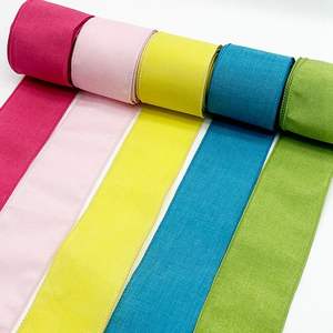 1.5 pouces 38mm 63mm rubans filaires lin naturel tissé ruban bricolage à la main bordure Production couronne vacances décoration ruban - Product Image 4