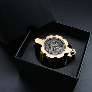 Dés en métal robuste de style steampunk pour D&D <span class=keywords><strong>5E</strong></span>, dés en laiton antique avec rangement cylindrique détachable - Product Image 6