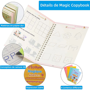 Cuaderno de Caligrafía Francés <span class=keywords><strong>Montessori</strong></span> 3D, Libro Mágico Reutilizable para Niños, Cuaderno para Caligrafía, Escritura a Mano, Regalos - Product Image 5