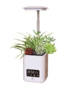 핫 세일 스마트 식물 화분 가습기 실내 사무실 책상 LED 디지털 달력 공기 청정기
