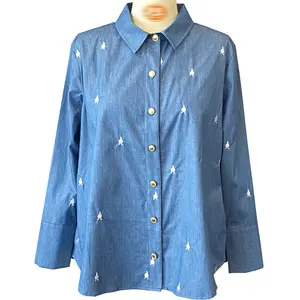 Wholesale Colorful Women Clothing OEM Cotton High Quality Fashion Long Sleeve Shirt For Women