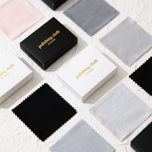 Free Custom Polishing Cloth Soft Personalized Custom <b>Embossed</b> Logo Suede Microfiber Jewelry Cloth With <b>Card</b> - Product Image 2