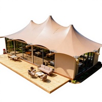 Tenda Restoran Luar Ruangan Struktur Kayu Baja Berkekuatan Tinggi |   Unit Kafe Kontainer Modular untuk Dapur Resor dan Makanan