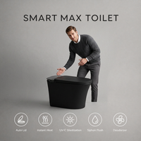 Toilette intelligente avec bidet intégré, cuvette allongée, drainage en P/S, chauffage instantané, buse autonettoyante, affichage numérique