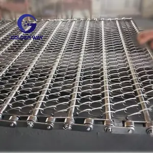 Correia transportadora de aço inoxidável para congelamento de malha de arame dupla balanceada de corrente personalizada de alta qualidade