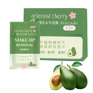 Custom Logo Makeup Remover Wet Wipe For Gentle Non-irritating Deep Cleansing Makeup Remover Wet Wipes Avocado Wipes