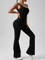 Nouvelle combinaison longue sans couture style européen et américain, dos nu, en Spandex/Nylon, effet galbant fessier, pour le sport