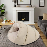 Lit de grotte à câlin à motif solide à la mode moderne pour chats et chiots Rectangle Utilisation intérieure Lavable Durable pour le confort hivernal
