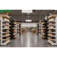 Solution complète d'étagères pour supermarchés, équipement complet pour magasins d'alimentation, ensemble complet d'étagères gondoles pour la vente au détail, conception personnalisée