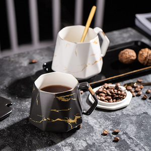 Nordic Style Ceramic Mug With Lid And Spoon <b>Set</b> For Coffee Tea Gift - Product Image 2
