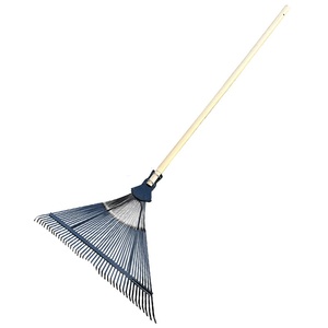 Râteau à gazon avec manche en plastique et tête en bois, à dents en plastique - Product Image 4