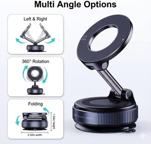 New 360Degree <b>Rotation</b> Desktop Vacuum Suction Phone Holder Universal Vacuum Adsorption Suction Magnetic Phone Holder - Product Image 3