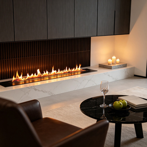 Cheminée au bioéthanol Inno-living Fire 60cm-250cm au design moderne pour la décoration de la maison (commande à distance) - Product Image 1