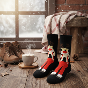 Colorful Sports <b>Socks</b> with Deer Embroidery Breathable and Warm Nylon One Size Fits All for Daily Use and <b>Winter</b> Season - Product Image 3