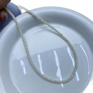 WENCHI 1243 Nuevas Perlas Planas Blancas Naturales de 2-3 mm, Perlas de Imitación de Agua Dulce Brillantes y Uniformes, Perlas Sueltas de 37 cm, Material para Manualidades - Product Image 2