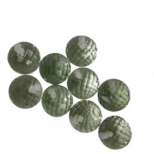 GOPIKA Natural Green Amethyst Drilled Ball Faceted Loose Gemstone High Quality Prasiolite 8MM Third Party Certified <b>Spacer</b> Beads - Product Image 1