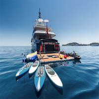 Ponton flottant gonflable Dock Lac Flotteurs PVC Plate-forme de saut d'eau Double siège Gonflable Double SUP Catamaran Bateau