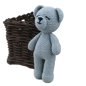 Cadeau de Noël pour bébé, ours en peluche tricoté à la main, jouets ours en peluche au crochet Amigurumi