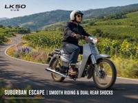 LK50 49cc Moped Underbone 4 Tak Rem Cakram Ganda Velg Alloy 17 Inci Meteran Digital NFC Suspensi Belakang Ganda