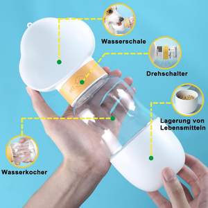 Dispenser pemberi makan hewan peliharaan 2 dalam 1, botol air anak anjing kucing portabel perjalanan luar ruangan anti bocor - Product Image 3