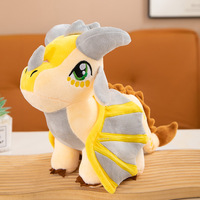 Peluches Dragon Ailes de Feu, Jouets en Peluche Dragon aux Grands Yeux Colorés, Dragon à Ailes de Feu, Poupées en Peluche Dinosaure de Dessin Animé, Coussin Décoratif, Cadeau