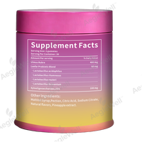 Gummies Probiotiques OEM pour Femmes à l'Orme Rouge, XOS Prébiotiques, Probiotiques Multi-Souches, Saveur Ananas, Soutien Intestinal et Bien-être Féminin