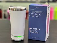 16oz tutup pembuka botol cangkir air Cerdas Bluetooth speaker Mobil 304 baja tahan karat cangkir terisolasi botol air
