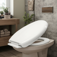 Siège de toilette carré moderne Sunrise à fermeture douce, épaissi, universel, à dégagement rapide, en PP, pour salle de bain, garantie 3 ans