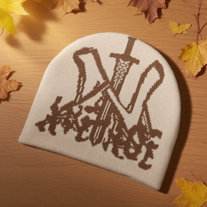 2025 nouveau gros personnalisable couleur unie clair tricoté épée Logo Y2K tendance Style doux acrylique matériel crâne bonnet casquettes - Product Image 6