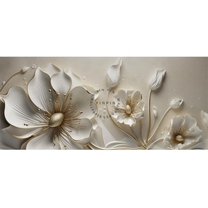 Papel Tapiz Texturizado 8D con Diseño de Flores en Relieve, Estilo Lujoso y Moderno para Decoración del Hogar - Product Image 4