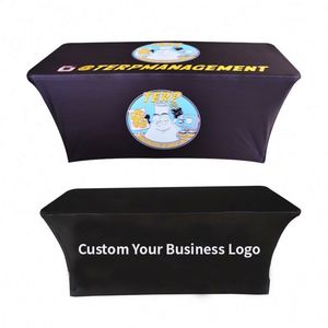 6Ft Promotional Events Polyester Stretch Spandex Custom Trade Show Display <b>Table</b> Cloth - Product Image 1