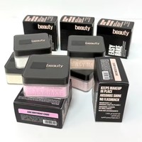Poudre fixante libre waterproof et matifiante avec houppette en velours moelleux, longue tenue, pour salons de beauté (OEM)