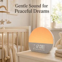 Réveil numérique analogique intelligent pour bureau avec lumière d'aube, machine à bruit blanc pour le sommeil, cadeau d'anniversaire personnalisé