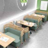 Ensemble table et chaises en rotin et bois moderne sur mesure, de haute qualité, pour restaurants, hôtels, salles de séjour, gymnases - Foshan