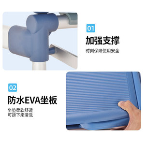 Wei Yikang Bathroom <b>Folding</b> Chair KDB792A01LY Wall Mounted Shower <b>Commode</b> Stool For Elderly Safety Use - Product Image 3