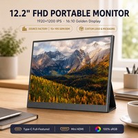Moniteur portable 2K HD 12,2 pouces, Plug and Play, USB-C, VESA, haut-parleurs intégrés, écran professionnel, solutions OEM ODM complètes