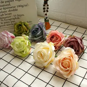 JCF382 Wholesale Colorful Silk Large Artificial Flower Heads Rose Peony Diy Flower Head For Wedding Decoration