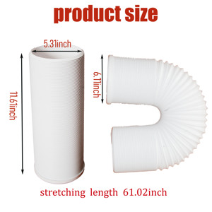 Manguera de escape universal flexible para <span class=keywords><strong>aire</strong></span> acondicionado portátil, <span class=keywords><strong>tubo</strong></span> de ventilación de repuesto, kit de ventana para unidad de CA móvil - Product Image 1
