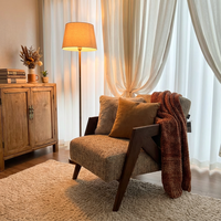 Ensemble de fauteuils d'appoint modernes en bois, fauteuil avec dossier, design modulaire fait main, pour extérieur, chambre, salle à manger, salon, maison, en coton