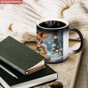 Mug en céramique noir givré 11oz, tasse magique changeant de couleur sensible à la chaleur - Product Image 3