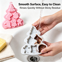 Moule en silicone jetable pour gâteaux et biscuits, forme personnalisée, non toxique, 6 cavités, pour chocolat, gelée, Noël, homme en pain d'épices, décoration de gâteaux DIY