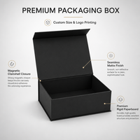 Boîte cadeau en carton rigide pliable avec fermeture magnétique, papier couché de luxe avec logo personnalisé, pour chaussures et vêtements