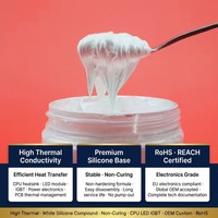 Graisse silicone à haute conductivité thermique blanche pour CPU, LED, IGBT, onduleur, non-durcissante, personnalisée W/mK, OEM, faible MOQ, RoHS, REACH