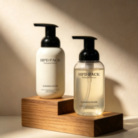 Bouteille de shampoing nettoyant visage en PET mat de 500 ml avec pompe à mousse, forme cylindrique, impression UV, cosmétique pour soins de la peau, couleur personnalisée