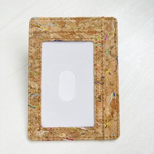 For Cork Card Holder Customized Mini Purse Gift Minimal Credit Card <b>Wallet</b> <b>RFID</b> Slim Vegan Open Closure Short Length - Product Image 2